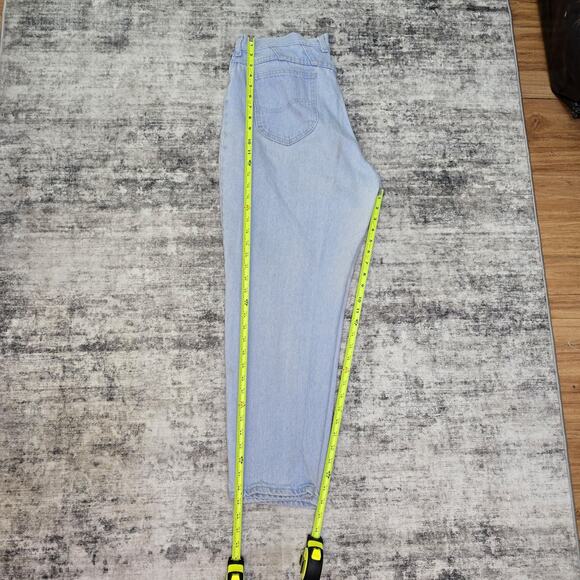 Vintage Lee Jeans Womens 18 Petite Light Wash High Rise Tapered Denim Pants 90s - Picture 12 of 15